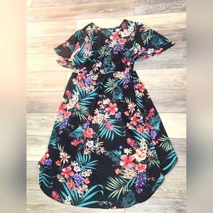 Haute Project Tropical Floral Duster Beach Kimono Coverup Size Medium